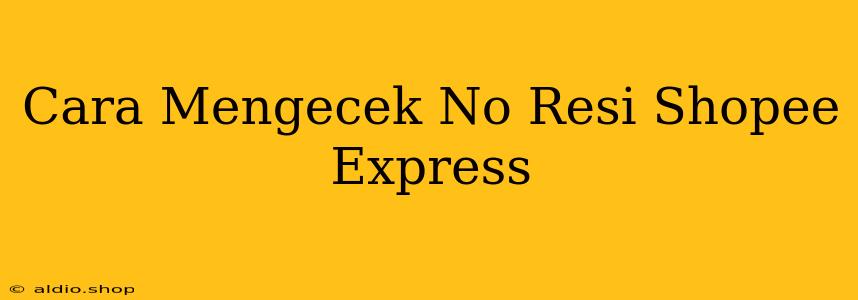 Cara Mengecek No Resi Shopee Express 